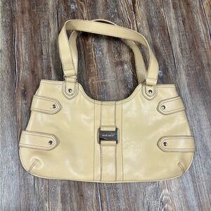 Tab y2k Nine West leather shoulder bag with silver hardware